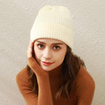 画像をギャラリービューアに読み込む, Solid color student all-match dome knitted hat
