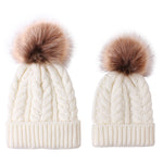 將圖片載入圖庫檢視器 Parent-child acrylic wool ball twist knitted hat
