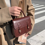 画像をギャラリービューアに読み込む, Pure color retro texture messenger portable small square bag
