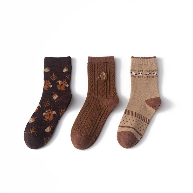 Women's wool embroidered soft and comfortable warm socks