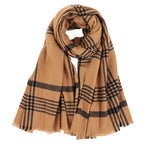 將圖片載入圖庫檢視器 Cashmere plaid woven padded shawl fringed scarf
