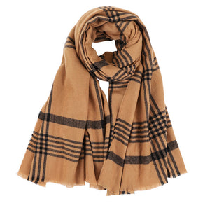 Cashmere plaid woven padded shawl fringed scarf