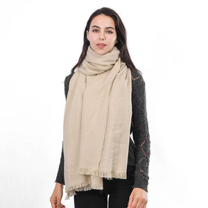 Solid color woven diamond back scarf