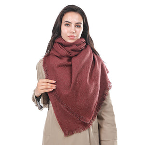 Solid color woven diamond back scarf